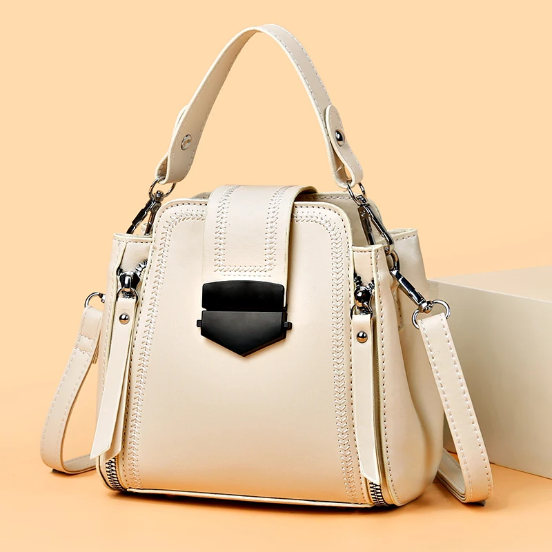 Fashion Leather Handbags Women Shoulder Bag Casual Tote Crossbody Top-Handle Bags Luxury Designer Female Messenger Sac A Main