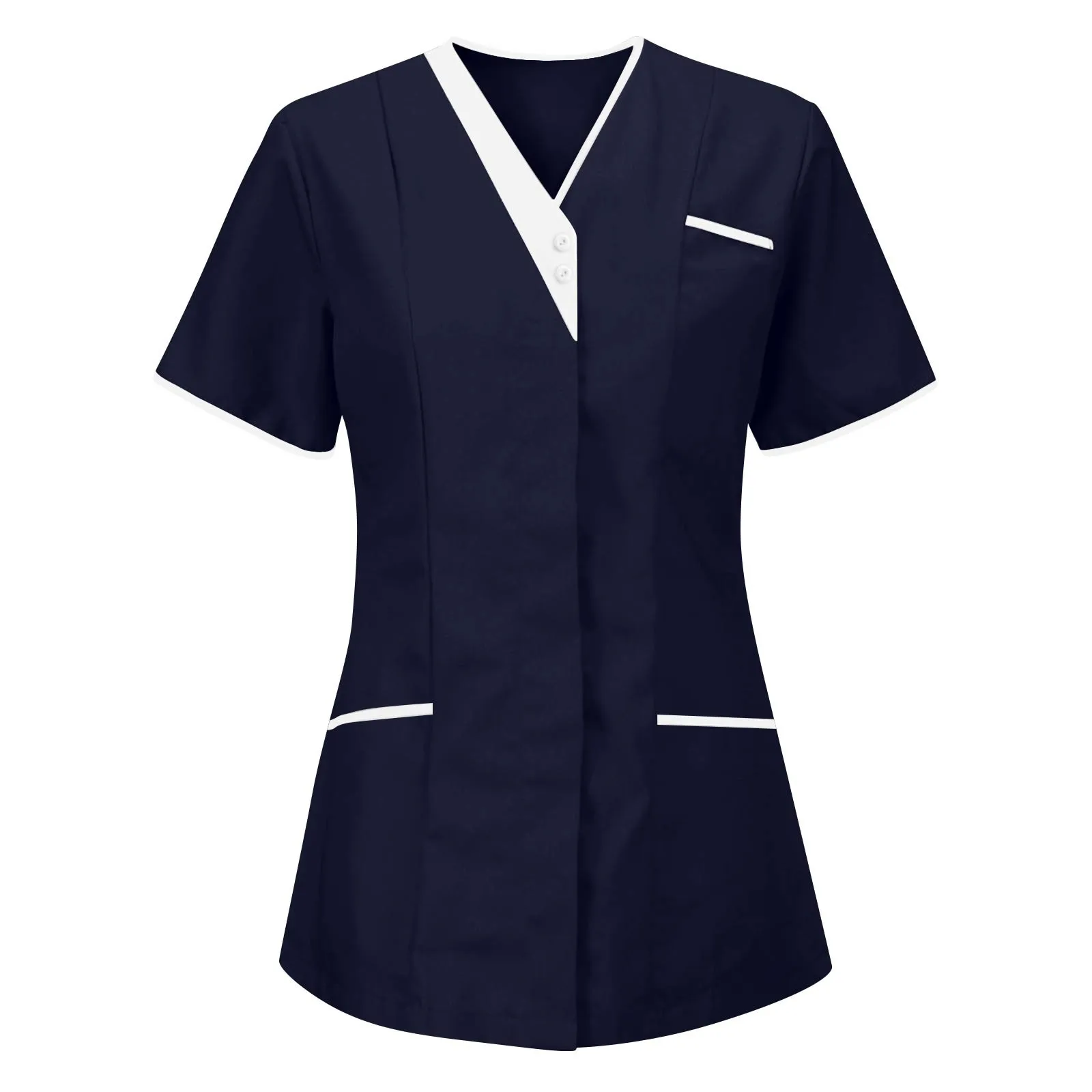 Ropa de trabajo clínica, uniforme de enfermera médica, Top de manga corta, ropa de médico, blusa médica de Color sólido,