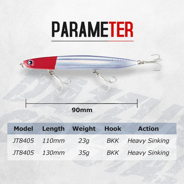 Saltwater Floating Fishing Lure Shallow Diving Minnow Tungsten 105mm 17.5g  Long Casting Artificial Bait For