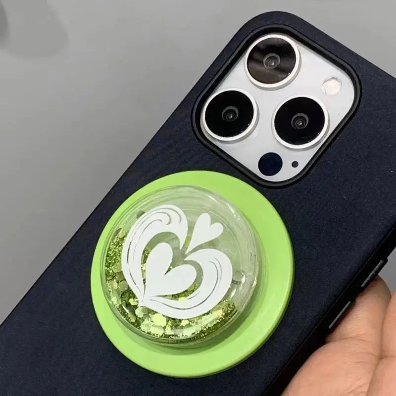 Supporto Per Telefono Con Aspirazione Magnetica A Sabbia Fluente, Matcha Latte, Squisito E Bello, Anti Goccia, Supporto Per Telefono