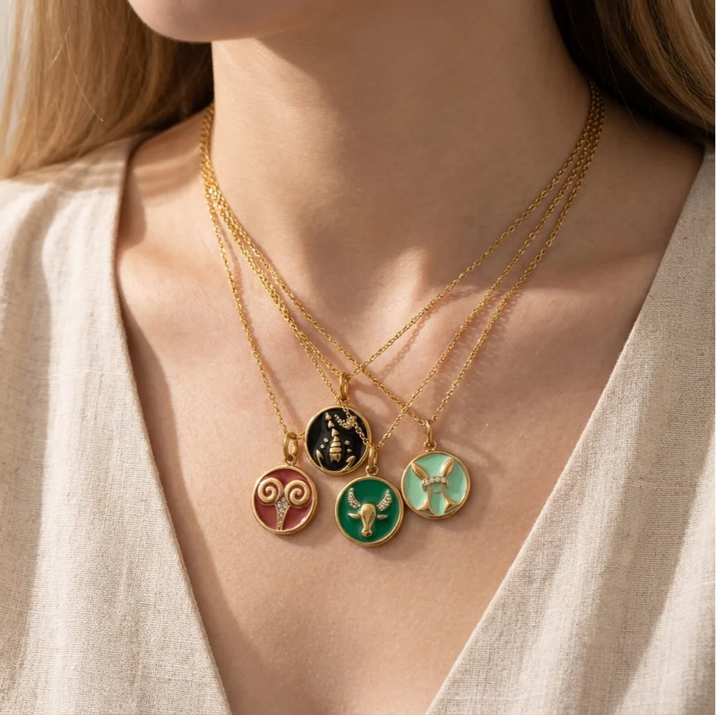 3 Stück modische und beliebte einfache DIY-Anhänger mit den zwölf Sternzeichen für Schmuck