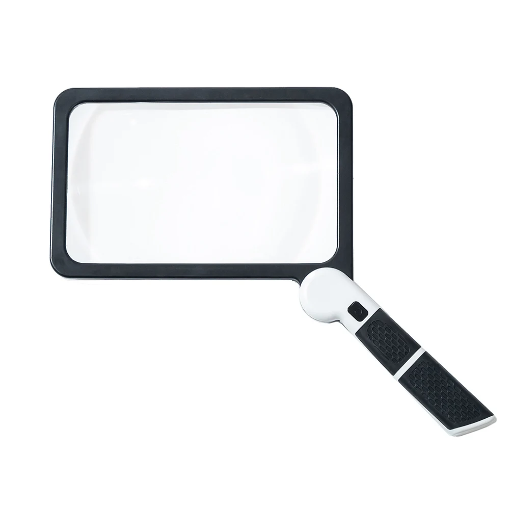 Hand-held Magnifying Glass with Gluing Handle Dimmable Reading Magnifier 48 LED Lights for Old People Seniors for Books Reading