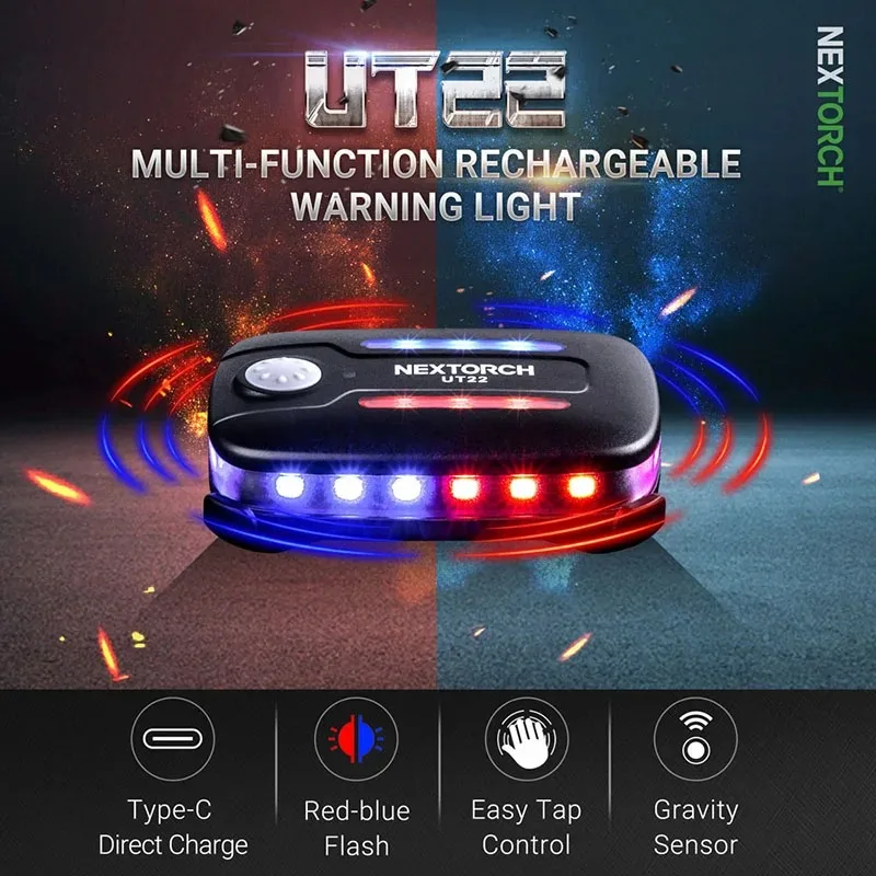 Novelties Red Blue Led Police Lights Led Shoulder Light Upgraded Ut22 Comes With More Accessories 360° All-Rounded Lighting
