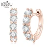 IOGOU 3.5mm D Color Moissanite Hoops Earring 100% Real 925 Silver Rose Gold Plated Huggie Earring For Women Girl Fine Jewelry 1