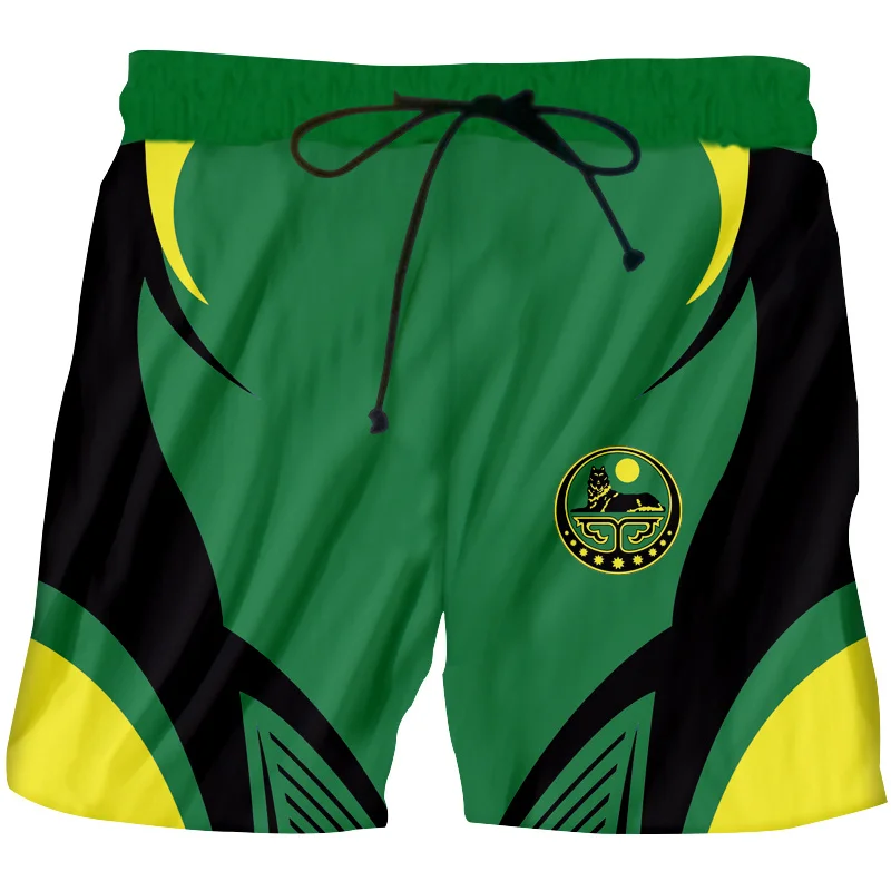 Chechnya Russian Graphic Beach Shorts Men 3D Printing Board Shorts Swimsuit Summer Bermuda Surf Swim Trunks Cool Kids Ice Shorts 5