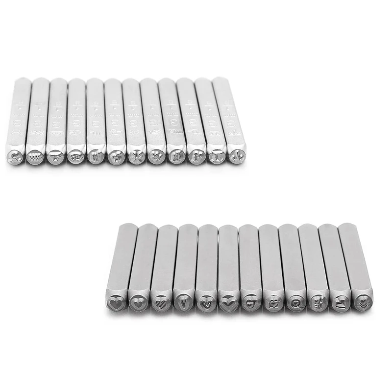 금속 펀칭용 스탬프 키트, 12 피스 금속 스탬프 세트, 3mm (1/8 인치)