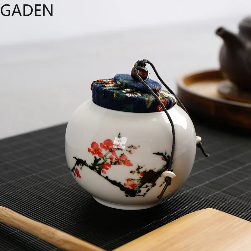 Japanese-style Ceramic Sealed Jar Storage Jar Household Storage Box Living Room Coffee Table Decoration Desktop Ornaments ceramic storage jar