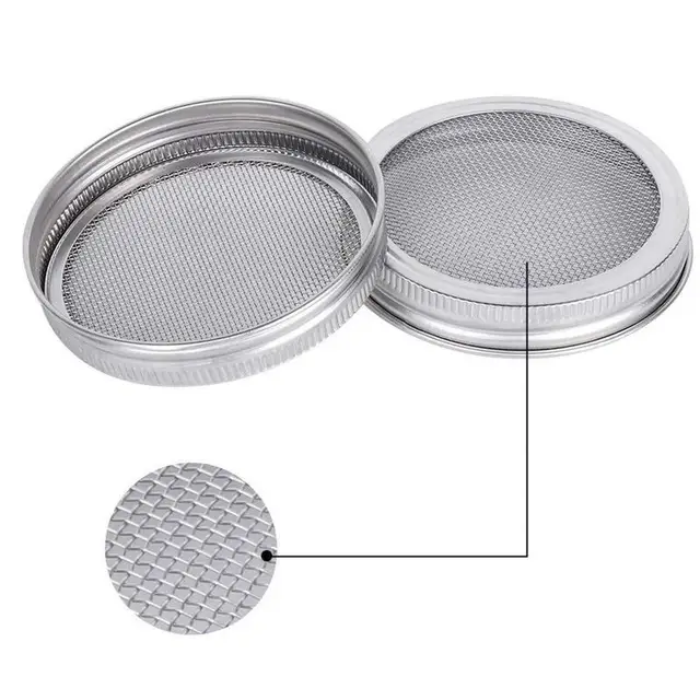 Vetőmagcsíráló Üvegek 2Db 950 Ml Csírázott Üveg Kőműves Üvegedénybe Helyezett Széles Szájú Csírázó Edények Rozsdamentes Acélból Készült Csírázókkal - Image 2