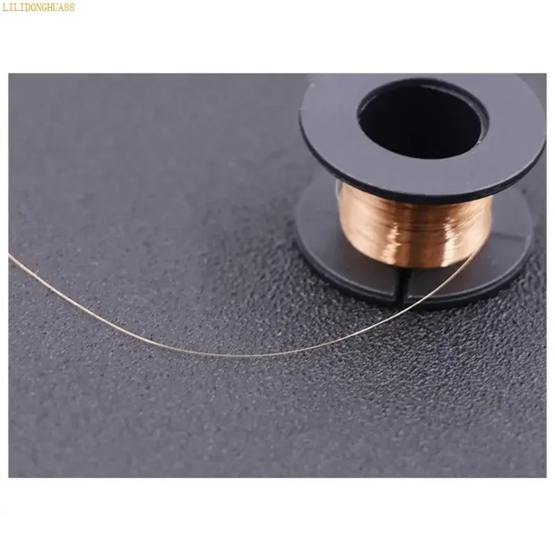 J1HA 5Pcs 0.1mm 실버 도금 구리 솔더 와이어 용접 납땜 코드 릴 정밀 전자 납땜 작업