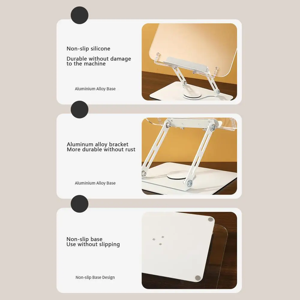 Suporte ajustável livro acrílico para leitura, suporte