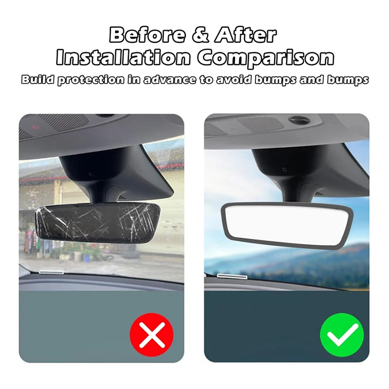 For Tesla Model Y / 3 Silicone Rear View Mirror Protector Frame Rearview Mirror Edge Protective Cover Car Interior Accessories rearview mirror protector,rearview mirror cover