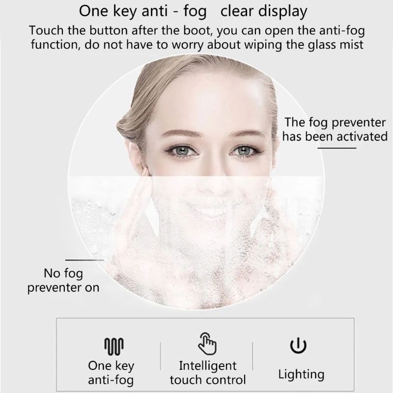 Anti Fog Window Clear Waterproof Makeup Mirror Protective Electronic Heating Film 110V Bathroom Shower Mirror Heated Pad Mirror 4