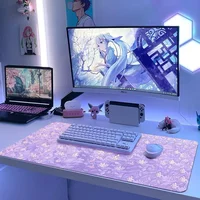 Lilac Mous Pad Kawaii Pastel Cat Mousepad Purple 800x400 Office Accessories Deskpad Cute Table Carpet Custom Desk Protection Mat - Image 3