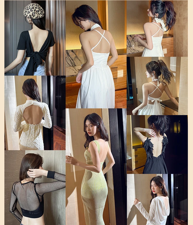 Backless Special U-Shaped Beauty Back Sling Underwear Women's Summer Thin Section Traceless Small Breast Push up Bra Strapless