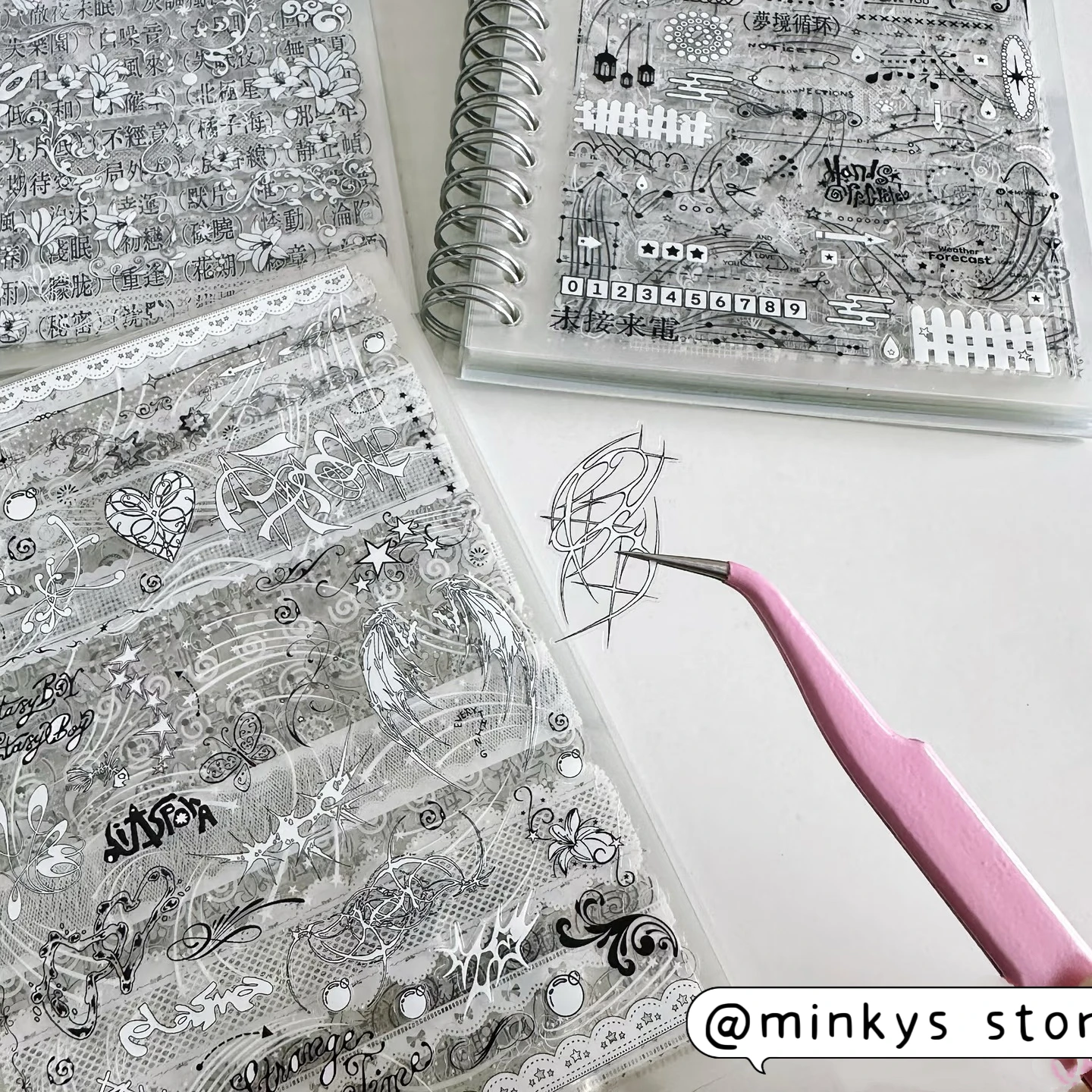 Premium PET Transparent Sticker Collection for Scrapbooking and Journaling
