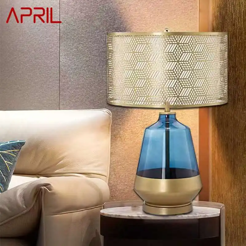 

APRIL Nordic Modern Table Lamp Fashionable Art Blue Iiving Room Bedroom Hotel LED Personality Originality Desk Light