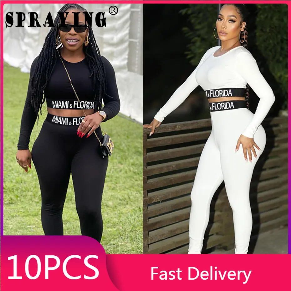 10sets Bulk Item Wholesale Lots Women Tracksuit 2 Pieces Set Outfits