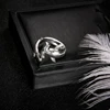 2x Punk Style Shark Rings White Shark & Hammerhead Shark Rings Adjustable Opening Metal Ring Jewelry Decor for Women Men 4