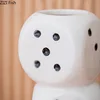Creative Dice Shape Ceramic Vase Desk Decoration Flower Arrangement Artificial Flowers Decorative Vases Room Aesthetic Decor 5