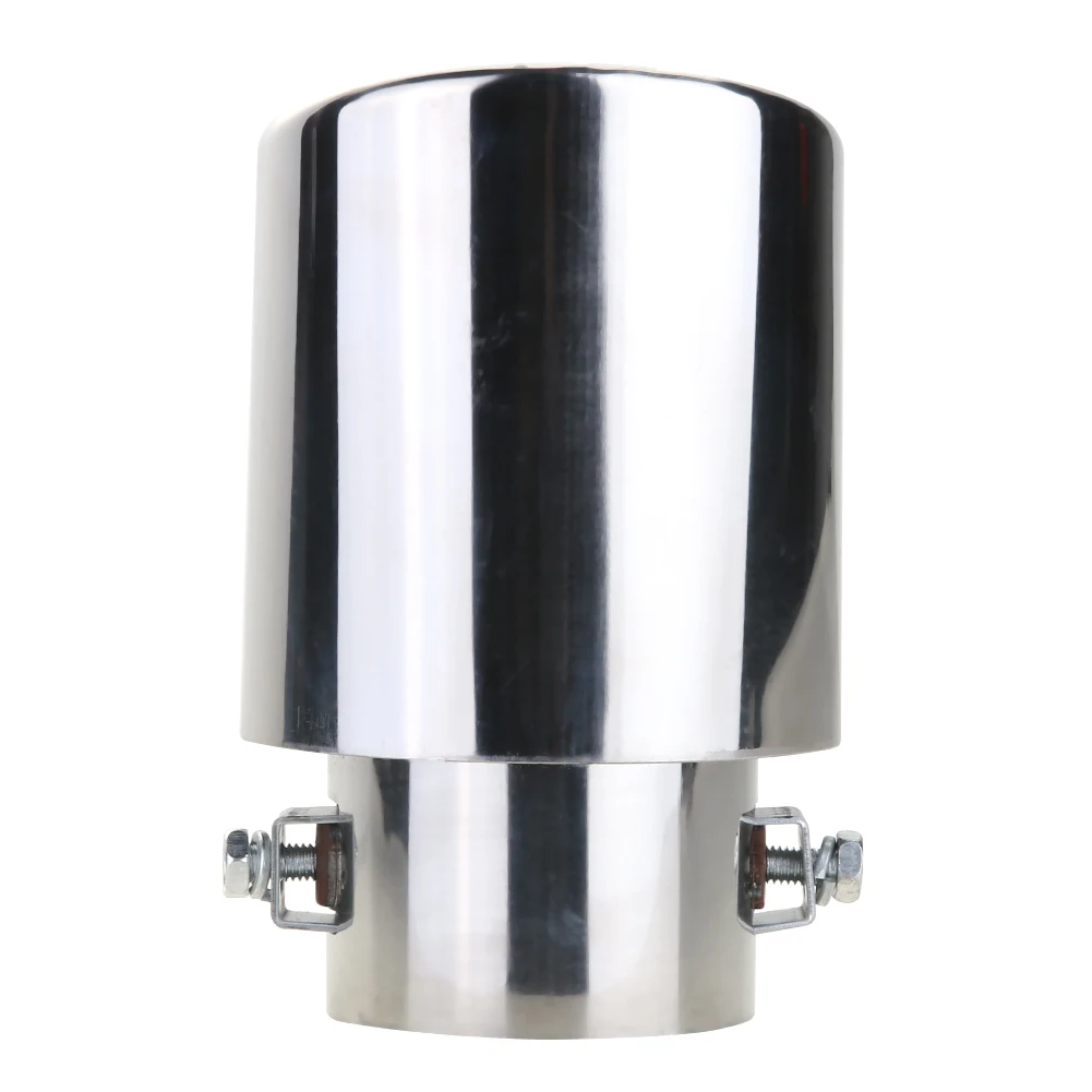 Universal Exhaust Muffler Stainless Steel Exhaust Pipe Tail Chrome Round Exhaust Tail Muffler Noise Reduction Car Accessories