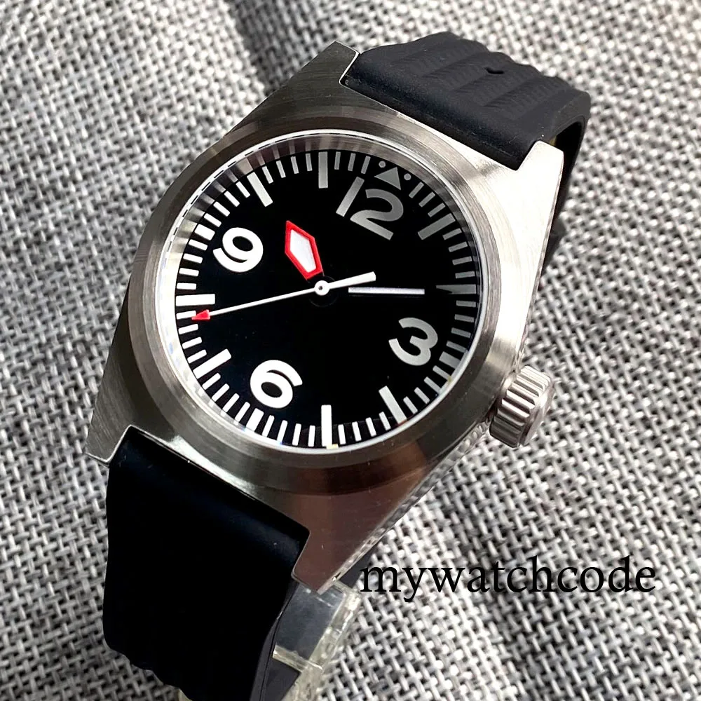 Tandorio Pilot Aviation Relógio de Pulso Automático Masculino ar Cúpula Safira Waffle Strap 200m Diver Steel Clock 38 mm 62mas Nh35a Pt5000 - Image 5