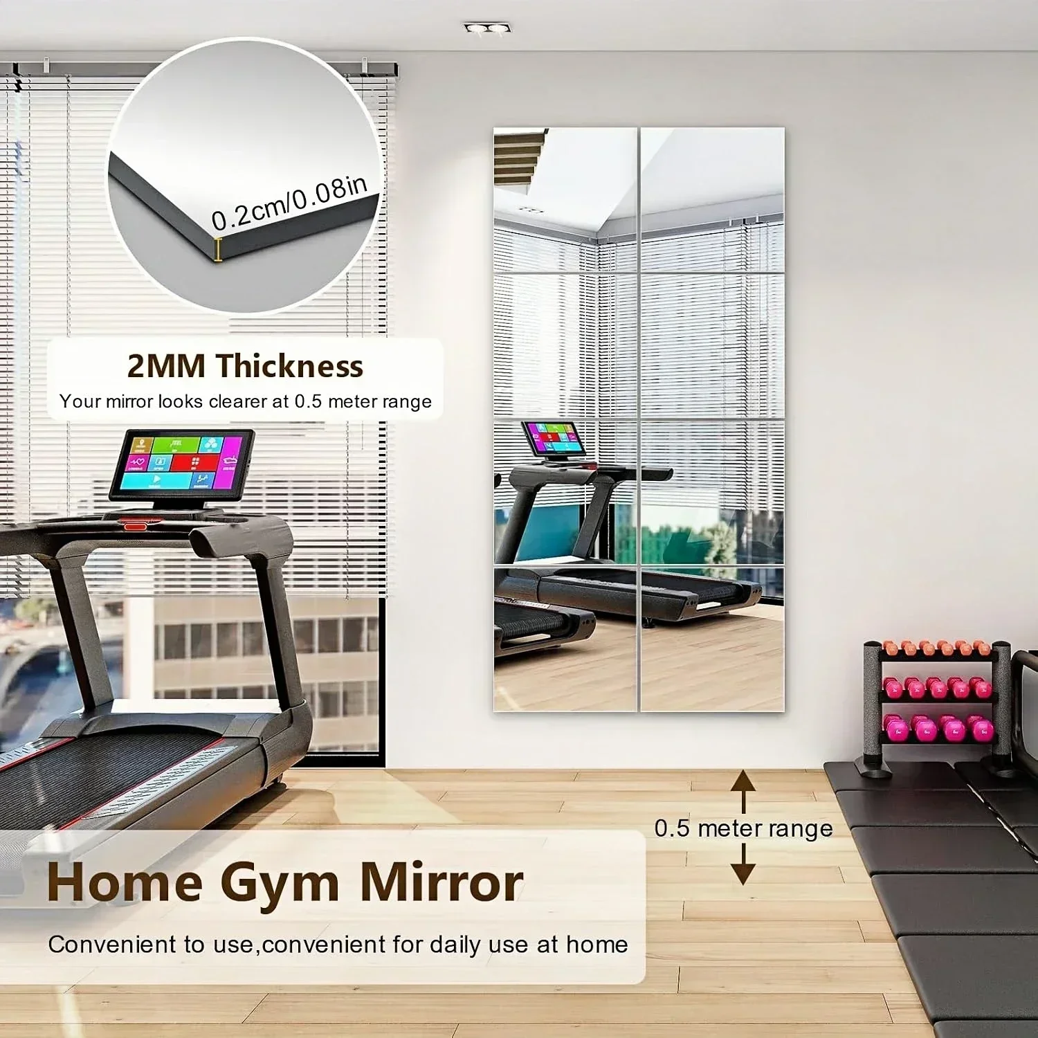 Mirror Wall Sticker Acrylic Wall Sticker Flexible Acrylic Wall Mirrors Adhesive Mirror Sticker for Home Gym Bedroom Bathroom living Room Unbreakable Decorative Mirrors