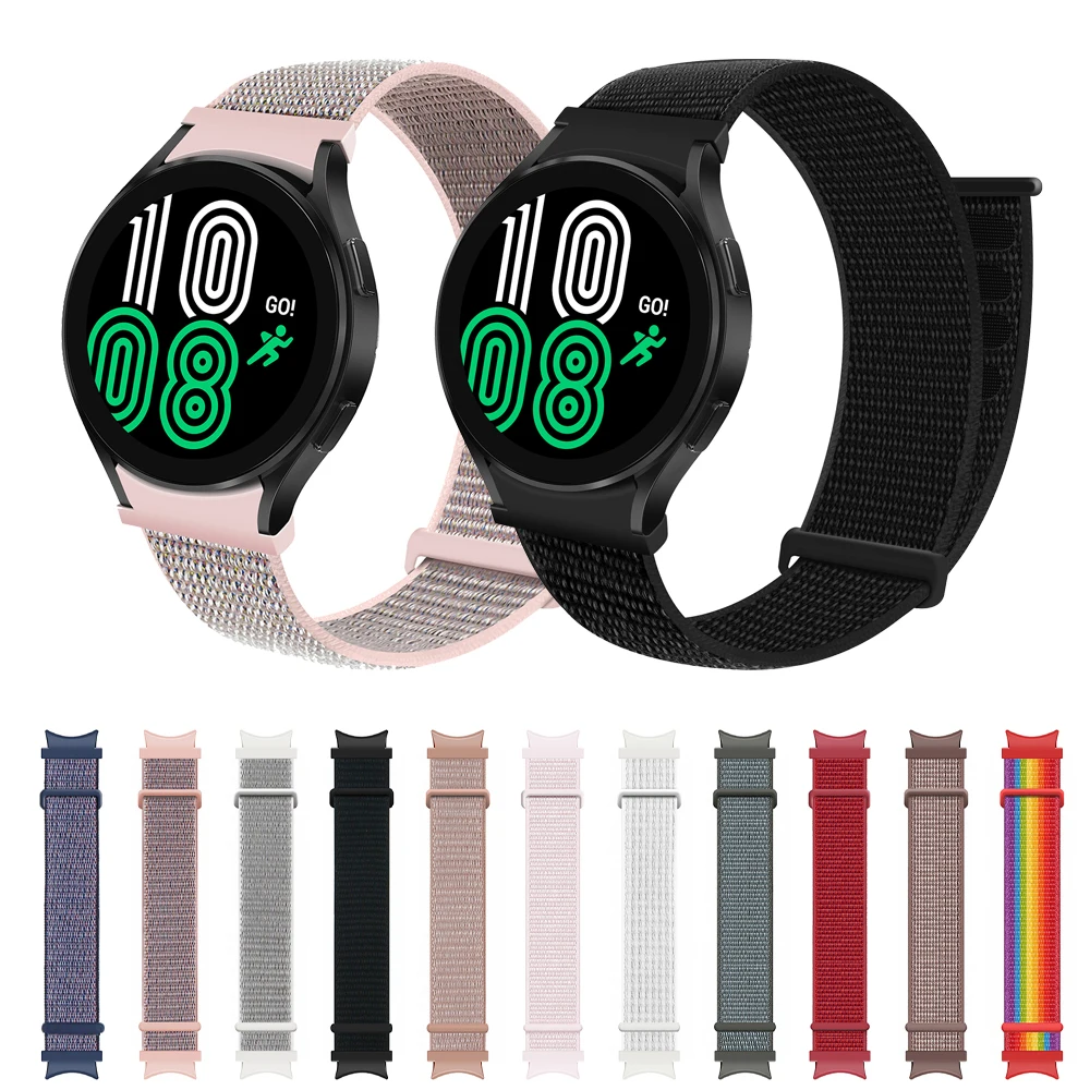 

Ремешок изогнутый для наручных часов, нейлоновый спортивный сменный Браслет для Samsung Galaxy Watch 4 Classic 42 мм 46 мм/Watch 4 40 мм 44 мм