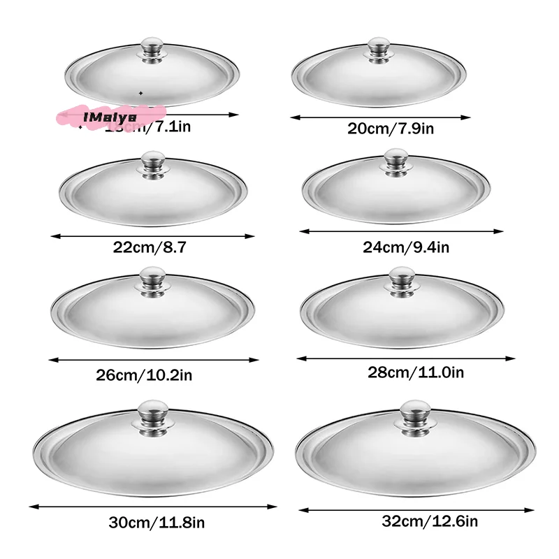 Universal Stainless Steel Pot Lid 10-32cm Smooth Edge Frying Pan Cover Dishwasher Safe For Skillet Wok Pot glass pot lid glass lid