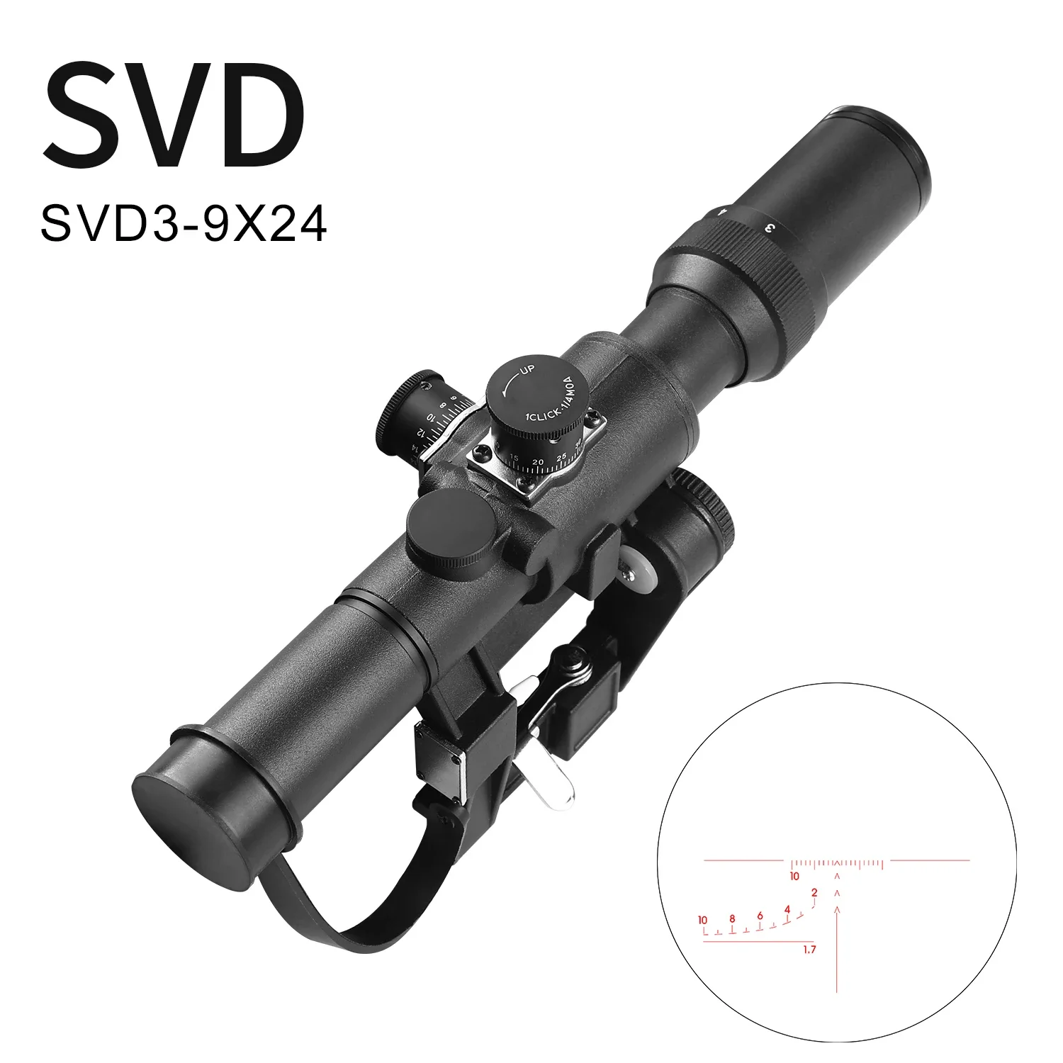 

SVD 3-9X24 Hunting Rifle Scope Spotting Tactical RiflesScope Optical PCP Air Gun Airsoft Sight Strongly Shock Proof Collimator