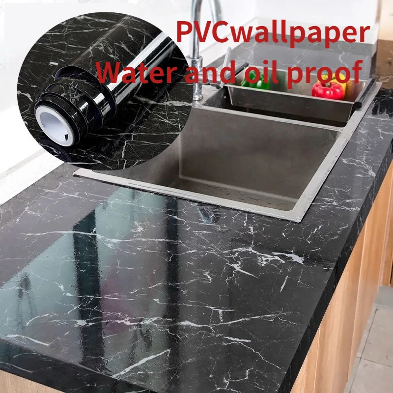 

ПВХ твердая самоклеящаяся контактная бумага для кухни, Мраморная самоклеящаяся бумажная плитка с покрытием, домашний декор, гостиная