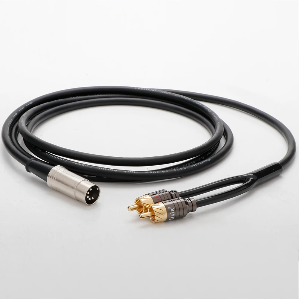 5Pin DIN Stecker auf Dual RCA Stecker HIFI Audio Phono Kabel OFC Audio Signal Drehbare Kabel für HiFi Stereo Systeme