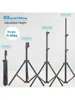 1 шт. 63 дюйма со складным штативом и зажимом для держателя телефона, многофункциональный штатив 160,02 см, штатив для телефона и камеры — изображение 5
