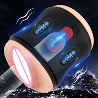 Automatischer männlicher Masturbationsbecher mit offenem Ende, vibrierende Penisstimulation, elektrische Taschenmuschi, Sexspielzeug für Erwachsene für Männer, Masturbator 5