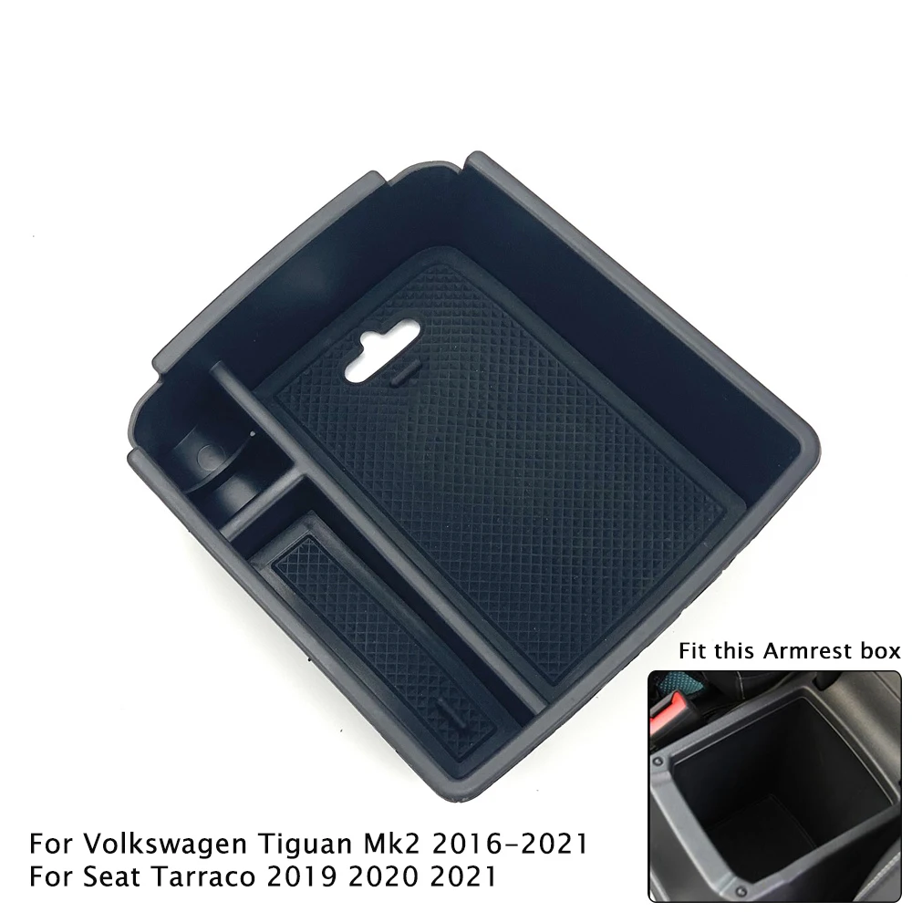 Caja de almacenamiento Central para Volkswagen Tiguan Mk2 2016-2021 / Seat Tarraco 2019-2020, reposabrazos, contenedor automático, bandeja organizadora de guantes