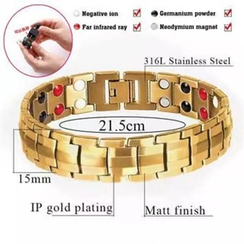 Detachable double row magnetotherapy men's bracelet European and American couple bracelet
