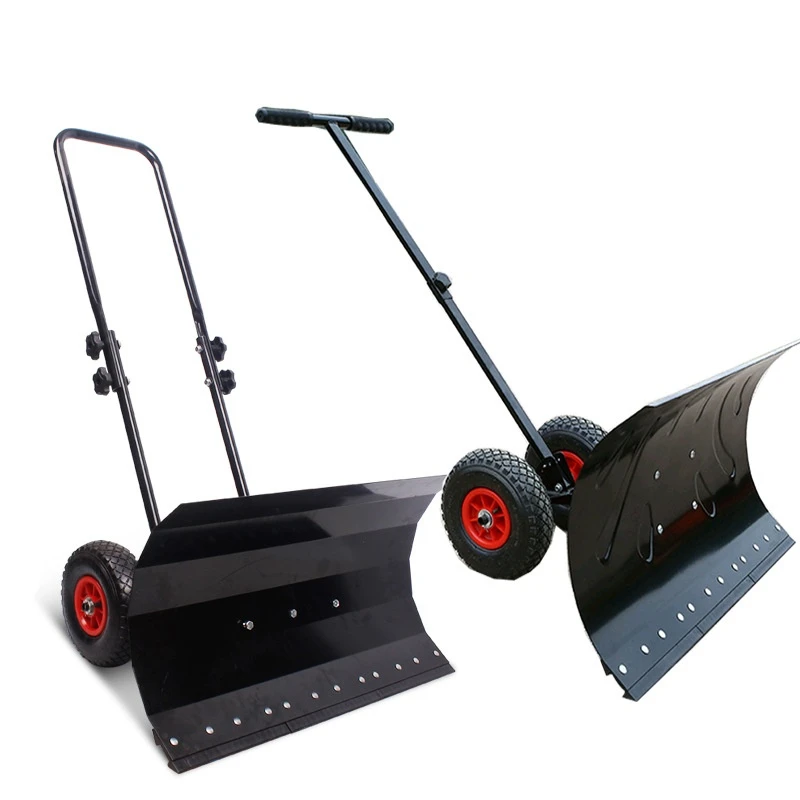 MetalSleighShovelSnowPlowWheeledSnowShovelPusherEfficient