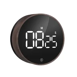 Digital Countdown Kitchen Timer with Constant Light Function - Magnetic & Silent for Cooking, Classrooms, and All Ages (Brown)