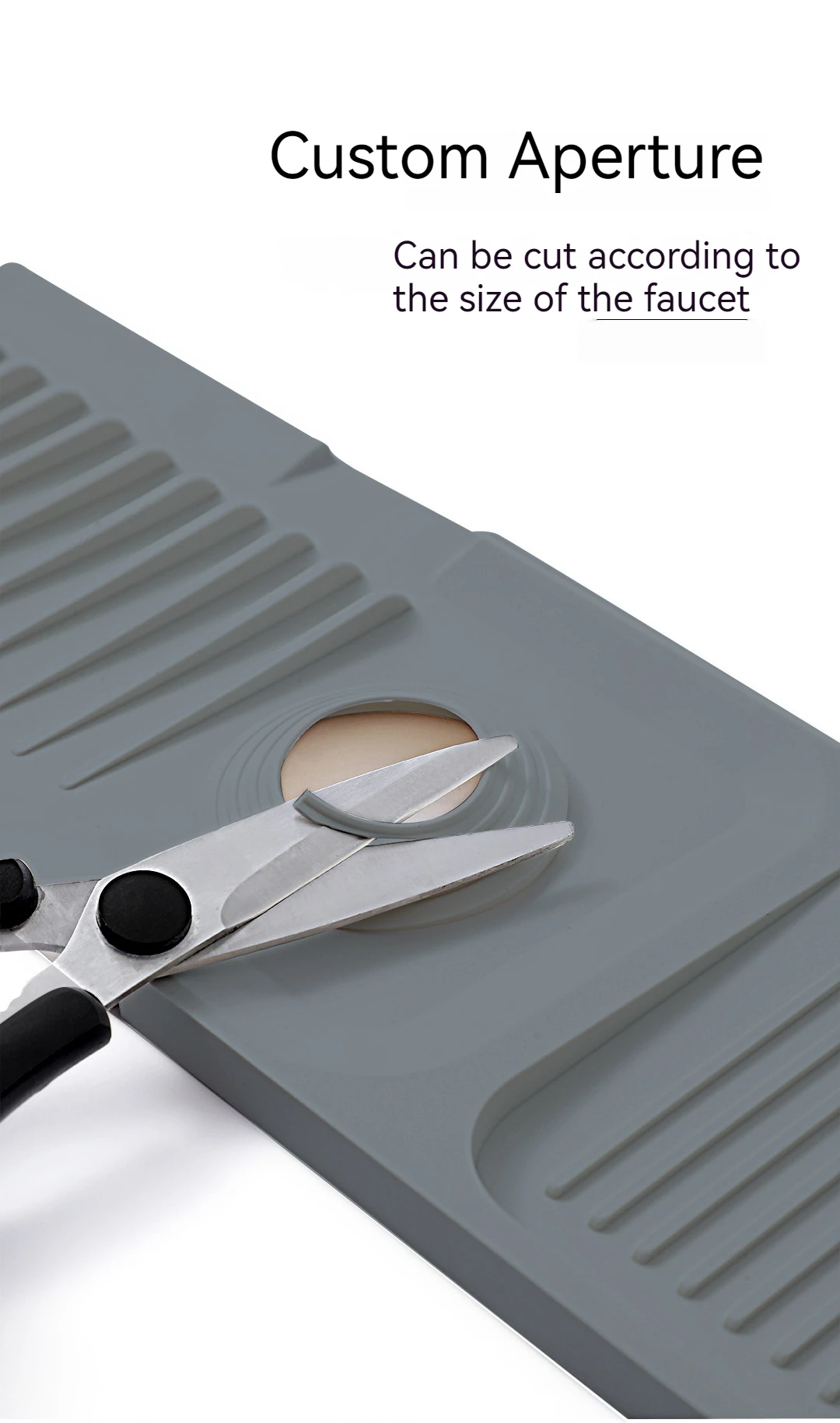 Extra große Abflussmatte, Badezimmer-Aufbewahrungsmatte, spritzwassergeschützt, Wasserhahn-Abflussmatte, Silikonmatte, Seifenmatte, Material Herkunft – Detail 6