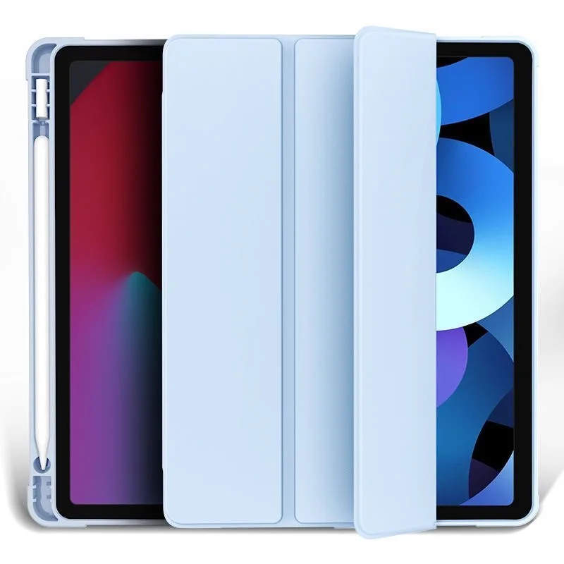 Premium Leather Triple-Fold Magnetic Case with Pen Holder Slot