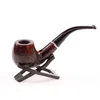 Handmade 14.5cm Length Classic Bent Wooden Smoking Pipe With Beautiful Carve Patterns Smoking Tobacco Dry Herb Pipes 2
