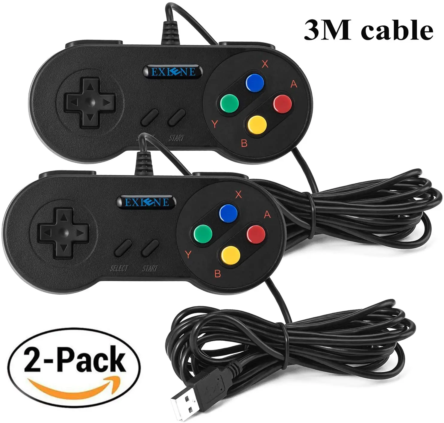 Exlene 2pc USB  е Ʈ  ̽ƽ  Ʈѷ  SNES  PC NESPi RetroPie Windows Raspberry Pi