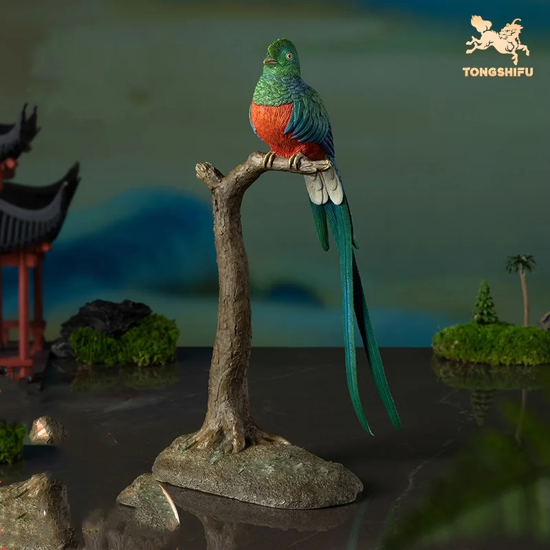 

Медная фигурка животного ручной работы, зеленая статуя куклы с хвостом Феникса, латунная скульптура животного, коллекция птиц, украшение для дома и комнаты