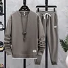 Men's Tracksuit 2 Piece Waffle Hoodie Sweatsuits Sets Athletic Jogging Suits Spring Autumn Casual Sports Suit Fashion Tracksuit 1