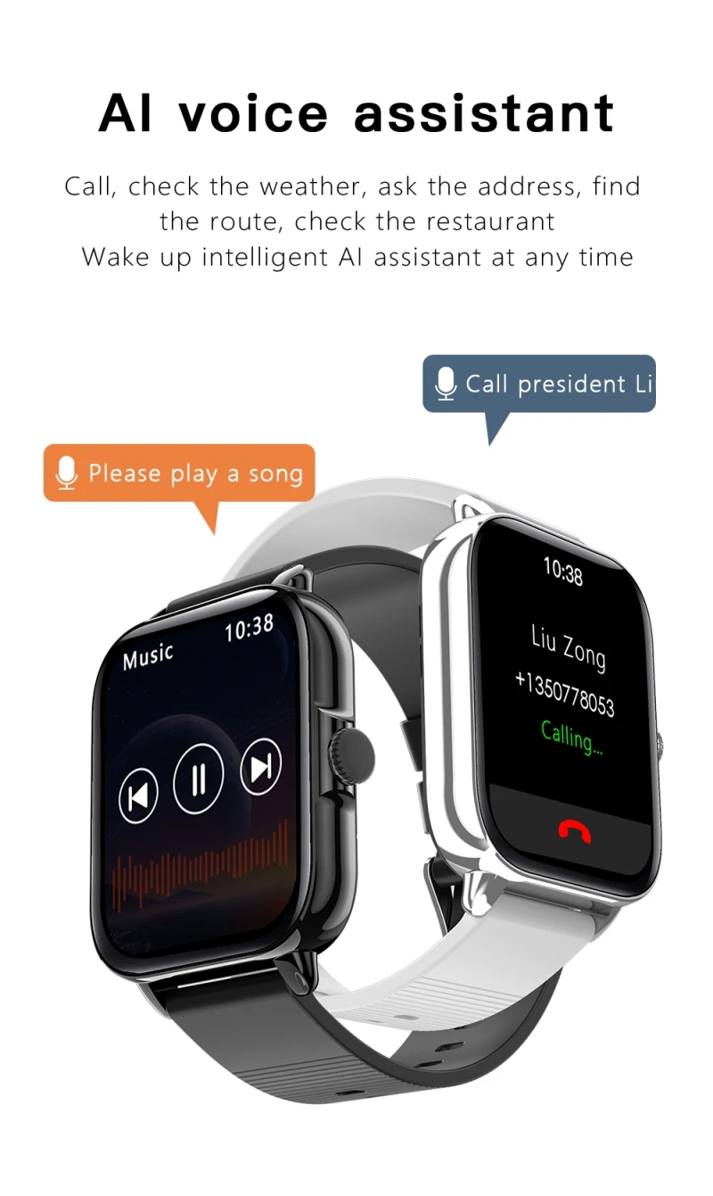 Smart Watch A5 Men Blue Tooth Call Smartwatch AI Voice 1.9 inch Screen GPS Track Music Control Heartrate Sport Fitness Bracelet