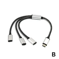 3 - in - 1 Portable USB - C to Dual USB - C Female Splitter Cable Hub (B)