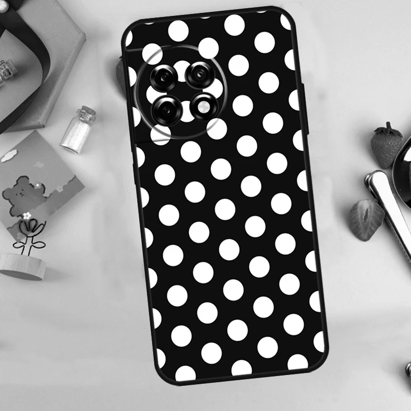 Chic Black and White Polka Dot Phone Case Cover