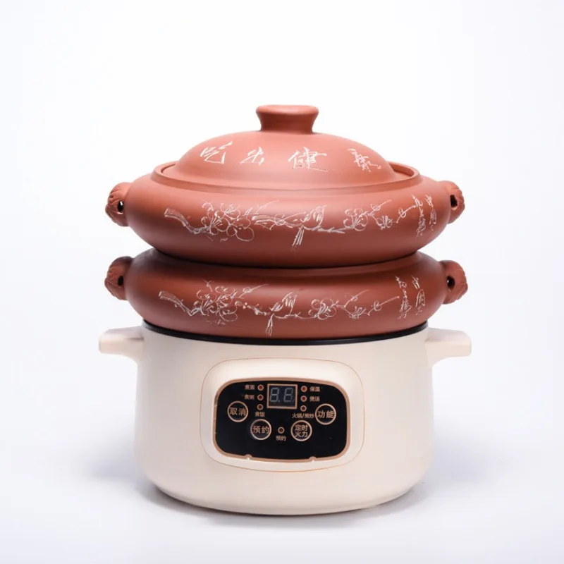 Slow Cooker for Home Use Electric Steam Cooker Purple Clay Soup Pot for Chinese Herbal Medicine Stew 5