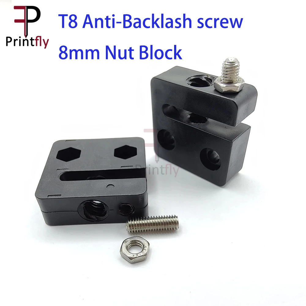 3D 프린터 액세서리 T 오픈빌드 타입 백래시 방지 T8 나사, 8mm 너트 블록 피치, 2mm 리드, 2mm, 4mm, 8mm POM 스퀘어 T8 Nnut