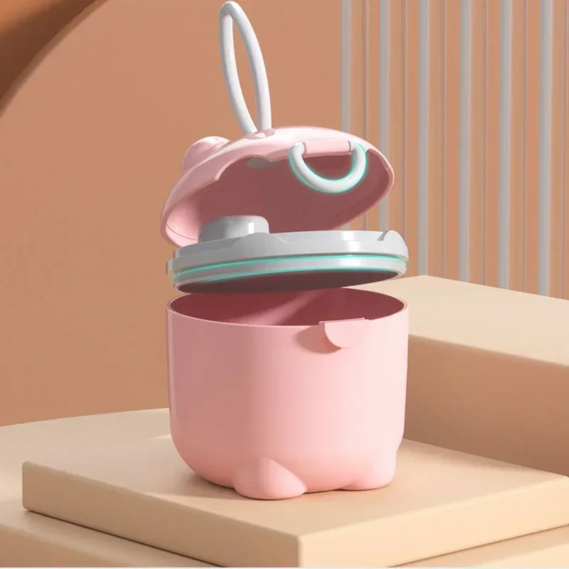 Baby Food Storage Containers Portable Food Storage Box Baby Milk Powder Dispenser Baby Milk Powder Container With Spoon Piggy Double Sealing Food Storage Box BPA Free Infant Snacks Container Milk Powder Box