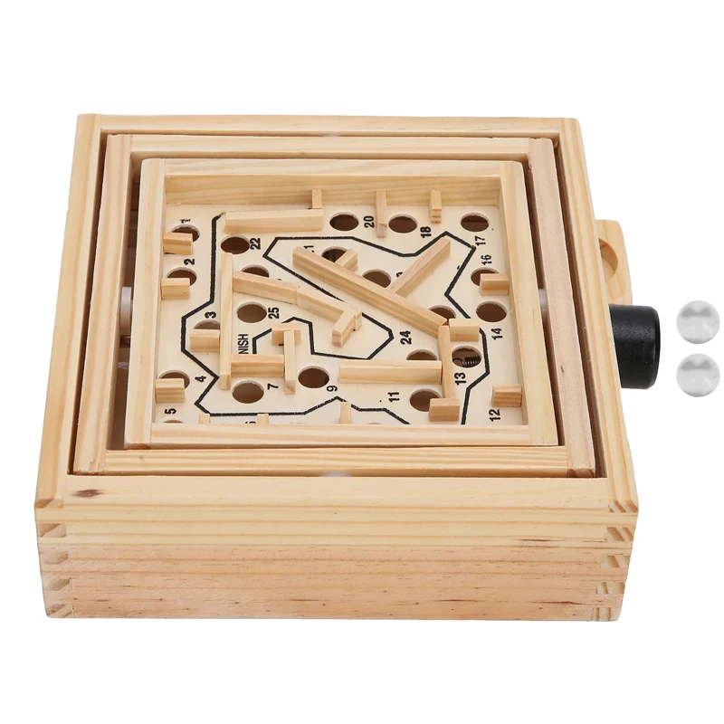 Wooden Labyrinth Marble Ball Tilt Maze Wood Game Puzzle Inteligencia Toys Hobbies Regalos Cumpleaños Niños Para Invitados